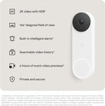 Timbre de Puerta, Google Nest, cableado, 3ª gen, 2K/night v. (USADO)