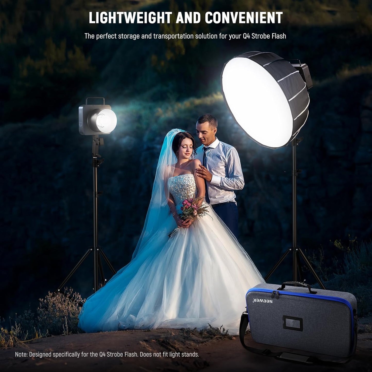 Bolsa de transporte Neewer para Q4, compartimentos dedicados.