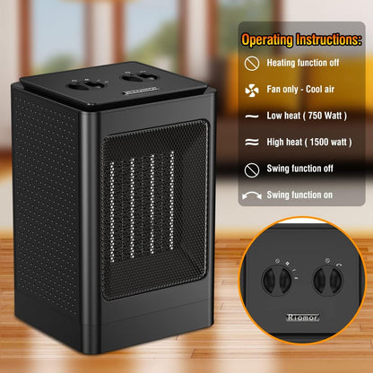 Calentador  eléctrico oscilante de 60 ° DAONEG 1500 W portátil