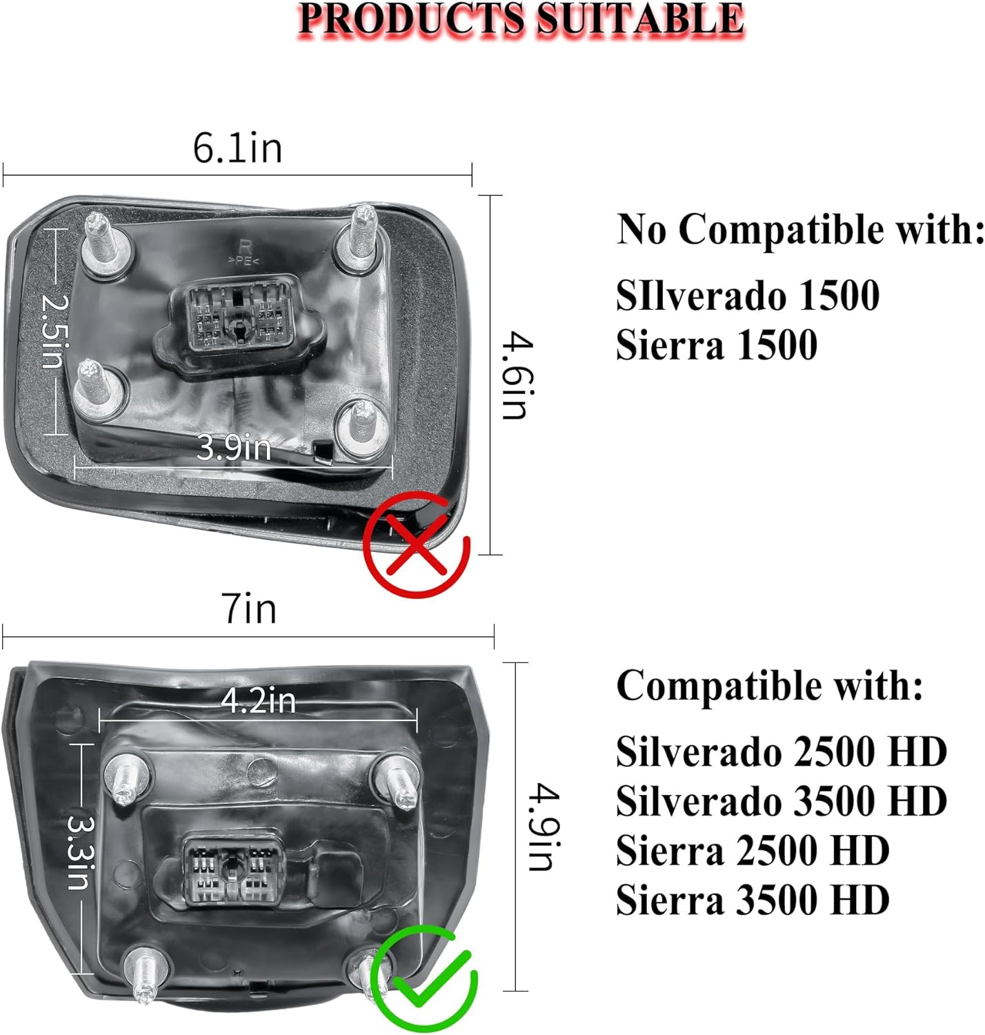 Espejo Derecho para Chevrolet Silverado GMC Sierra 2019 a 2024