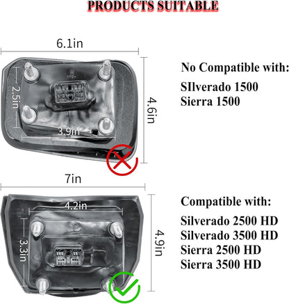 Espejo Derecho para Chevrolet Silverado GMC Sierra 19-24 DETALLE