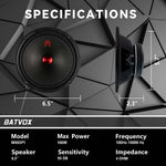 Altavoz de Rango Medio MX65P1, de 6.5"- 200 V, 4 Ohmios, de Puerta.