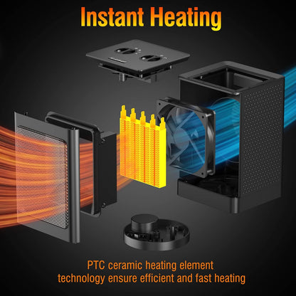 Calentador  eléctrico oscilante de 60 ° DAONEG 1500 W portátil