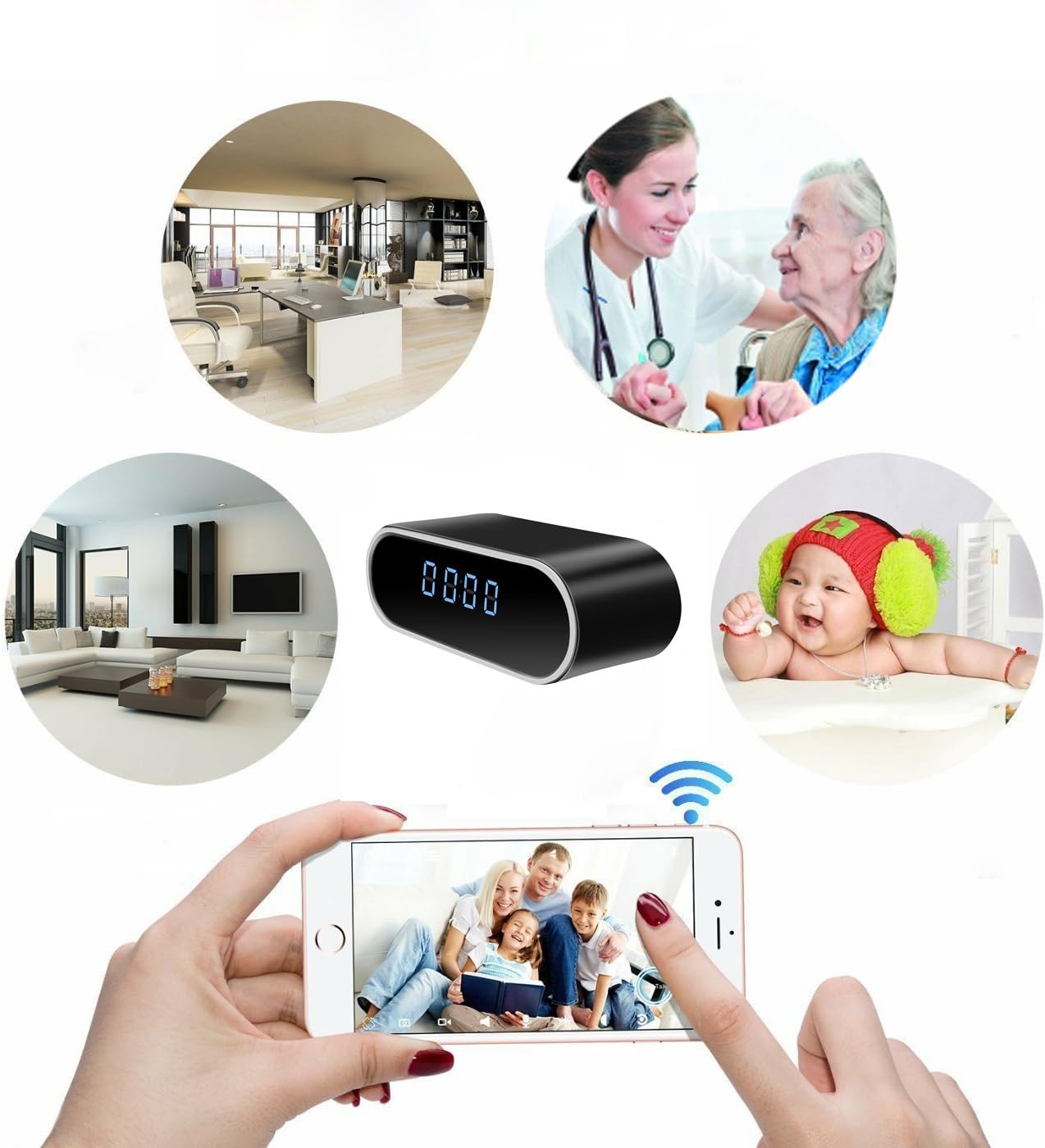 Reloj despertador WiFi HD con grabación (USADO)