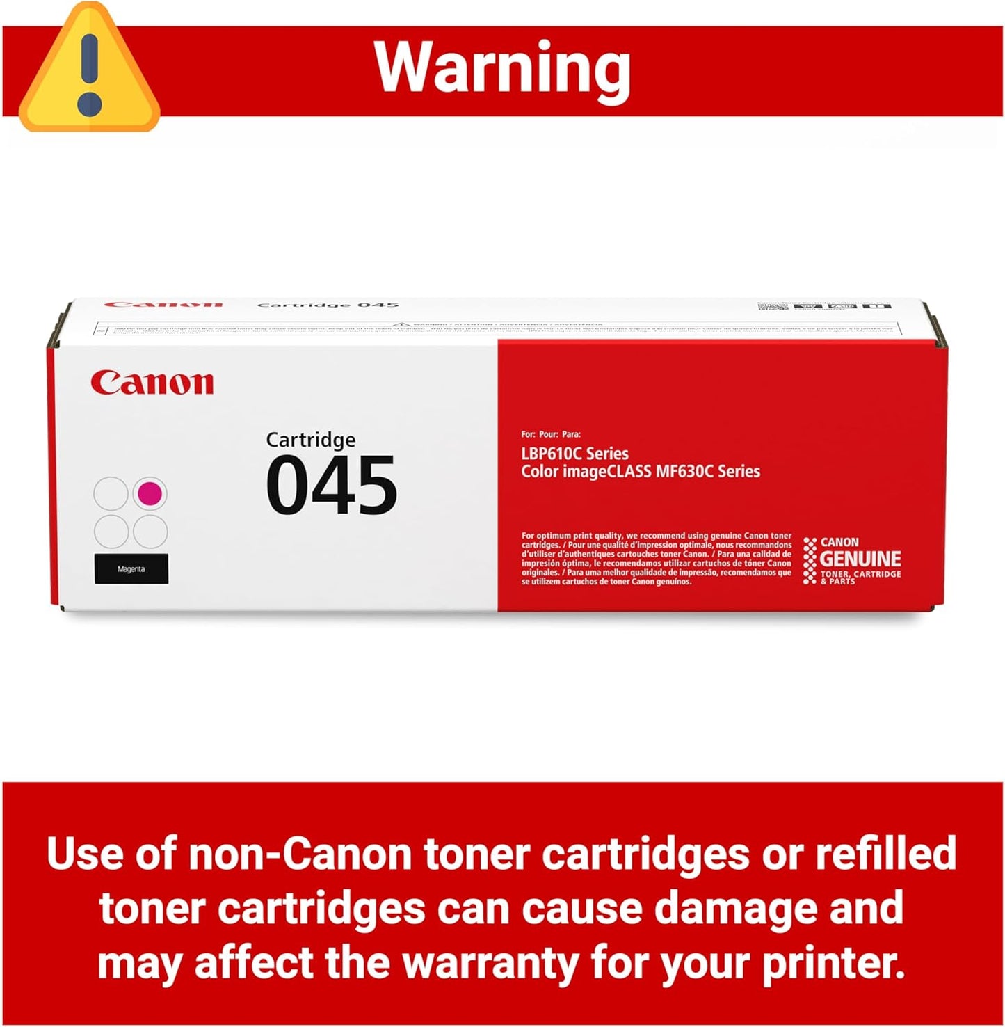 Canon cartucho de tóner 045 original, color Magenta.