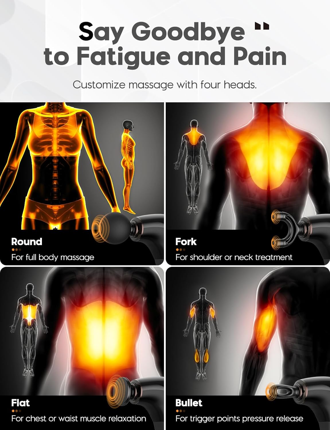 Pistola de masaje con mango de extensión mejorado. (USADO)