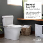 Asiento Bidé Brondell Alargado Doble Boquilla Blanco S101 EW