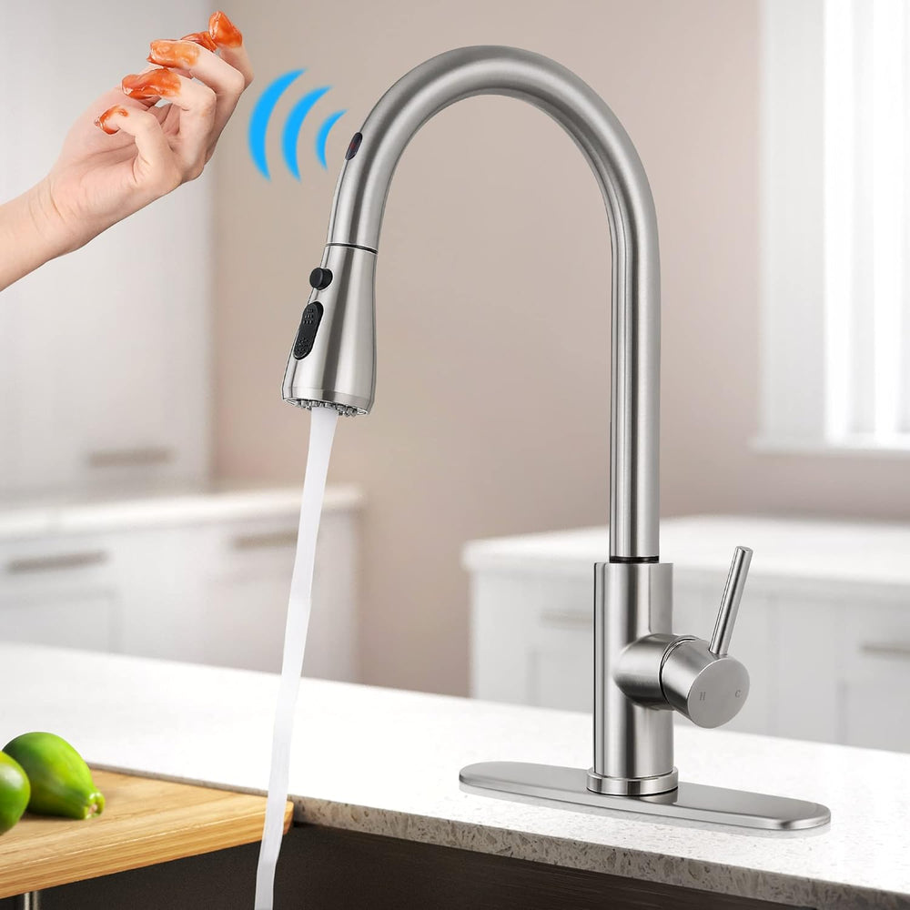 Grifo de cocina con sensor de movimiento y rociador extraíble, monomando.