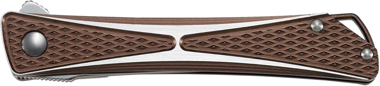 Cuchillo de bolsillo plegable, CRKT Crossbones EDC, aluminio.