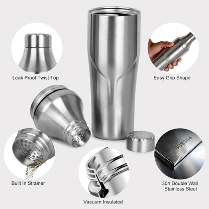 Coctelera Lexenic premium de 24Oz, 304-18/8 Acero Inoxidable, Lavatrastes.