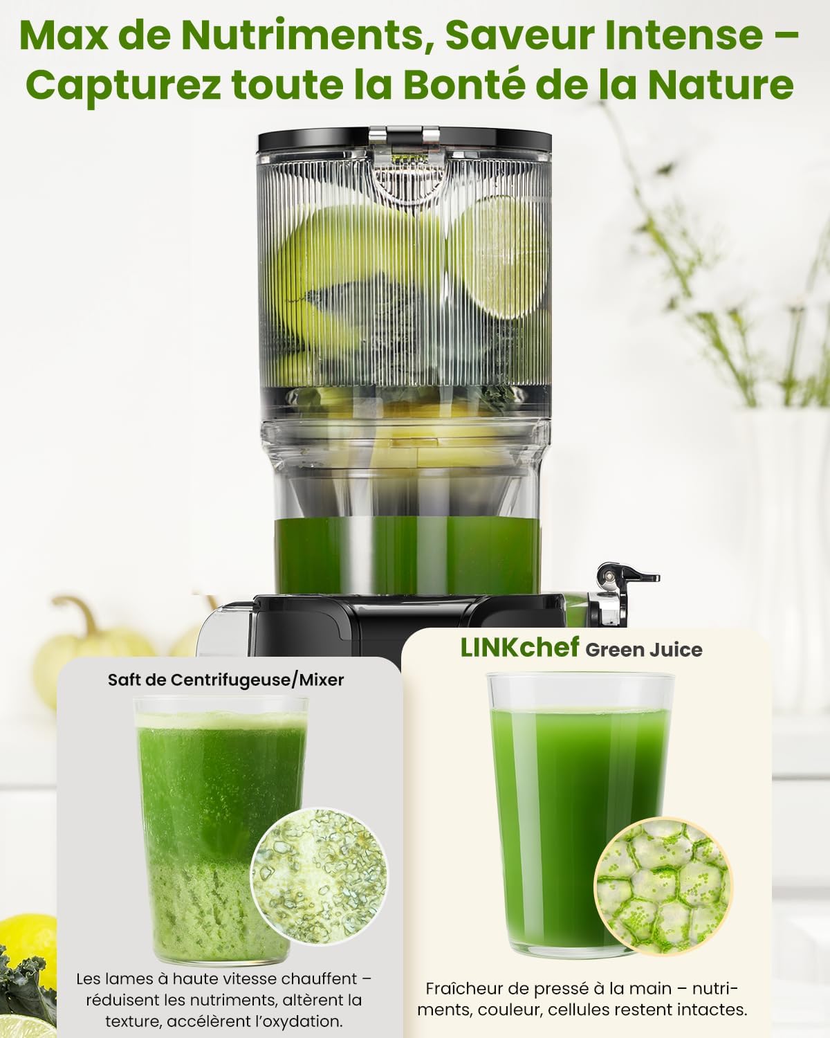 Extractor de jugos vertical sin preparación, de limpieza rápida y lenta.(USADO)