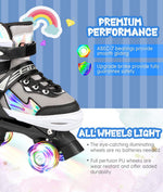 Patines Para Niños Ajustables 4 Ruedas Con Luces S 170-19.5CM