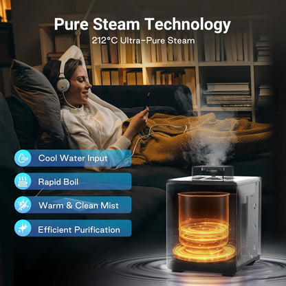 Humidificador de niebla cálida de acero inoxidable, Livatro, 3L.