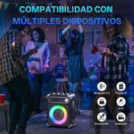 Bocina Karaoke JYX-S55 Bluetooth con 2 Micrófonos y Luces LED