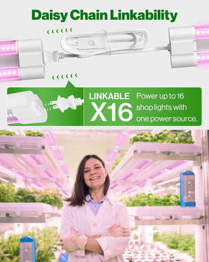 Luz LED de crecimiento, 1 pie, para plantas de interior, enlazable.