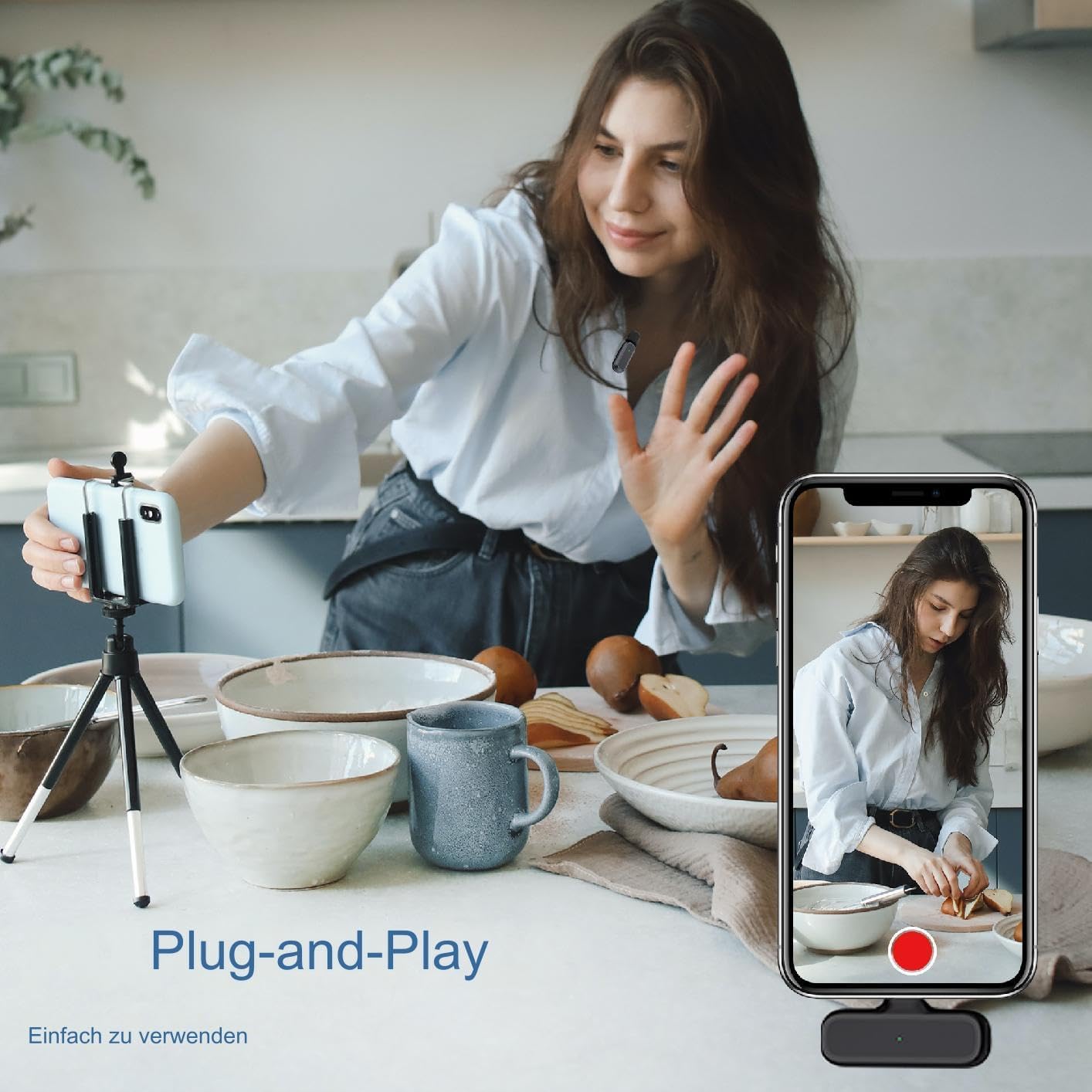 Caiord Paquete De 2 Micrófonos De Solapa Inalámbricos Profesionales.