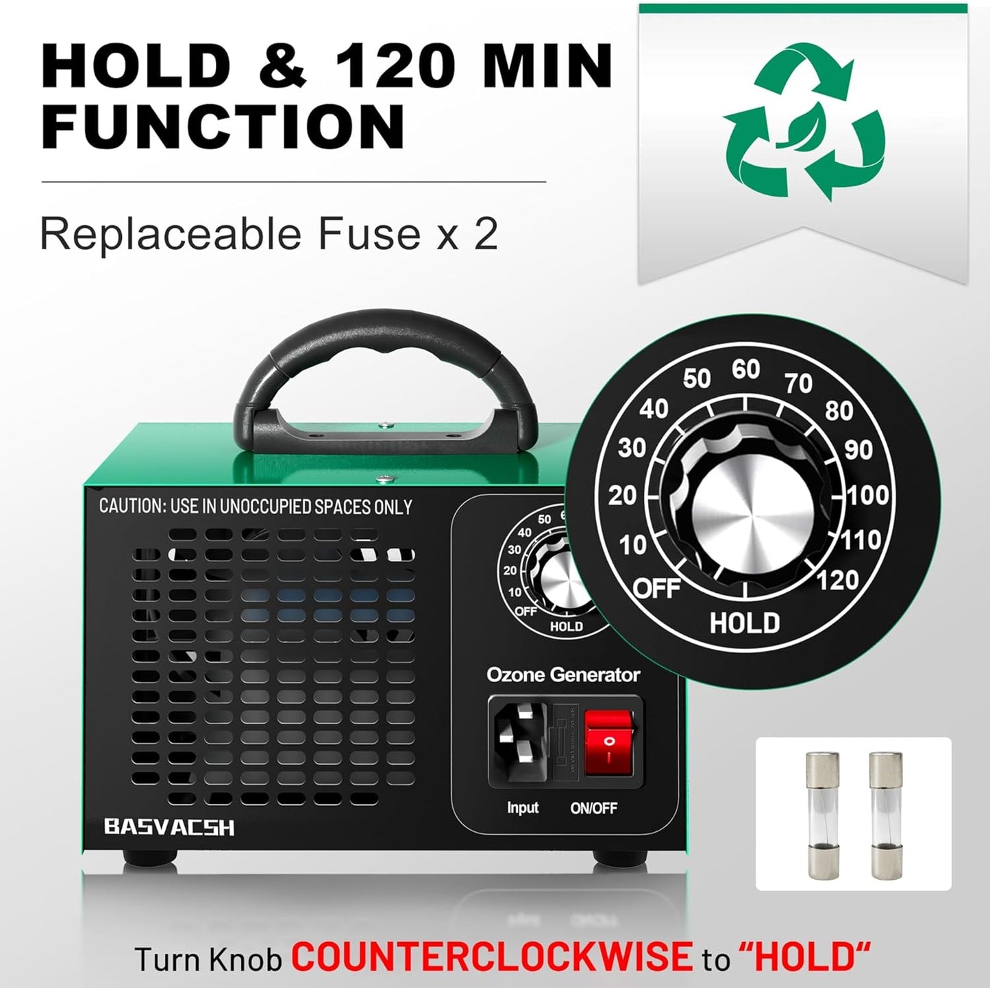 Generador de ozono 45.000 mg/h, purificador de aire O3 industrial/doméstico