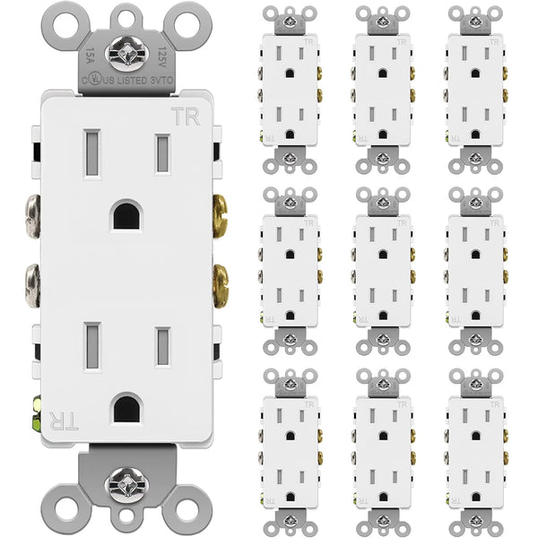 Tomacorrientes decorativas, 15A, uso residencial-comercial, 10PCS