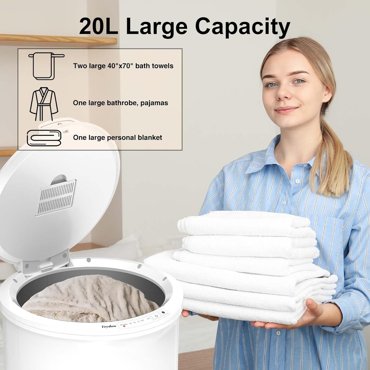 Cubo calentador de toallas de gran capacidad.(USADO).