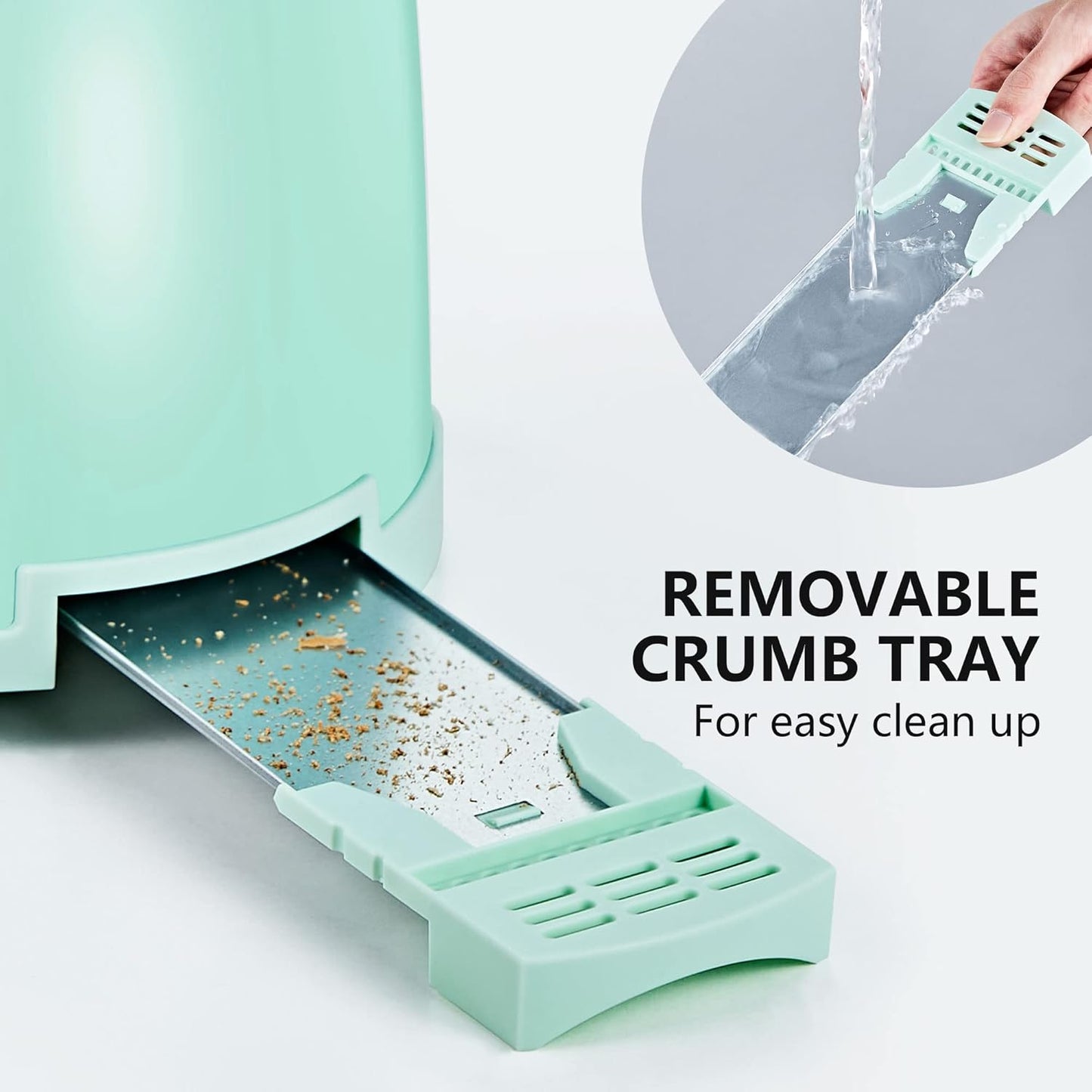 Tostador 2 rebanadas, acero inoxidable REDMOND aguamarina.