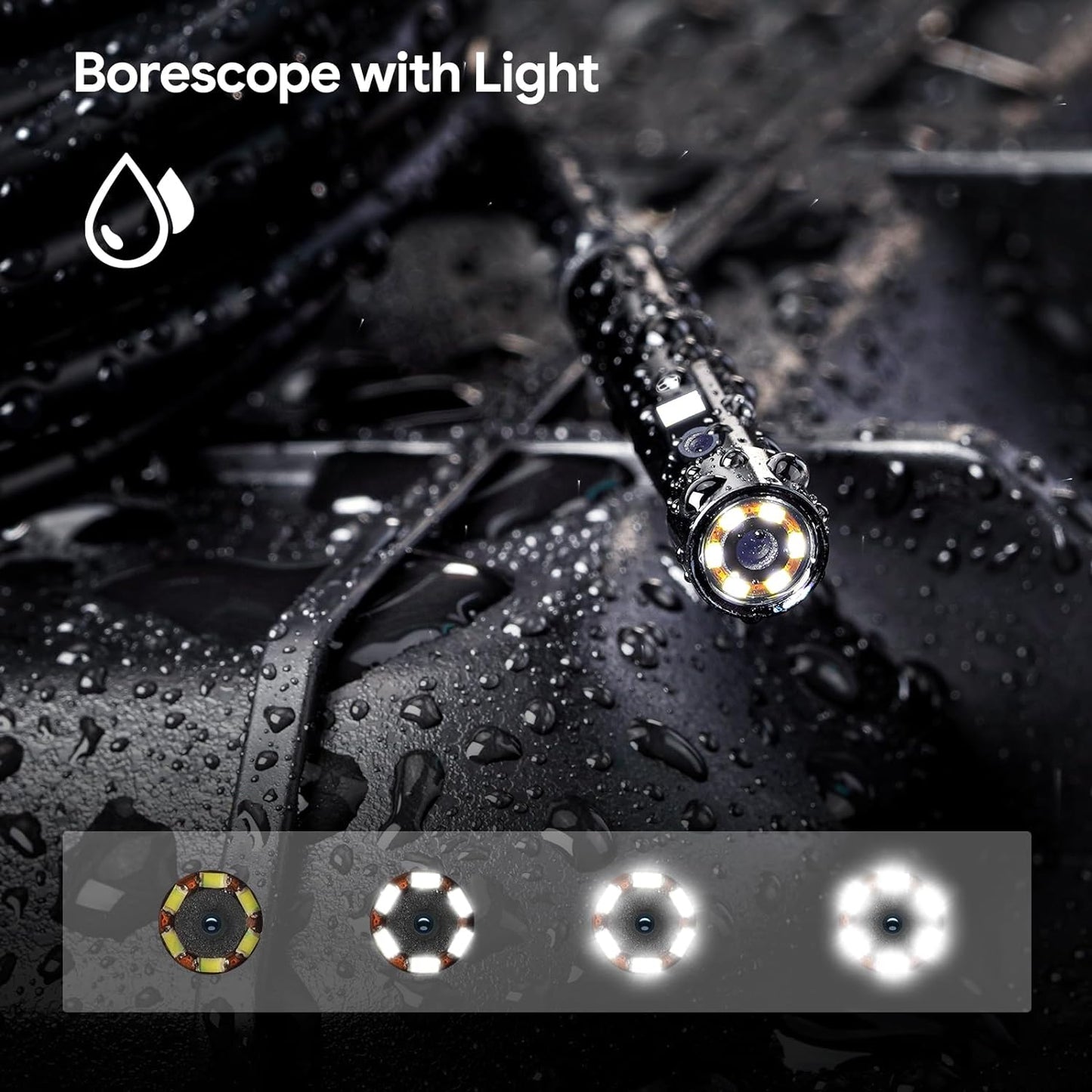 Cámara endoscopio de triple lente con luz, 1080P DEPSTECH