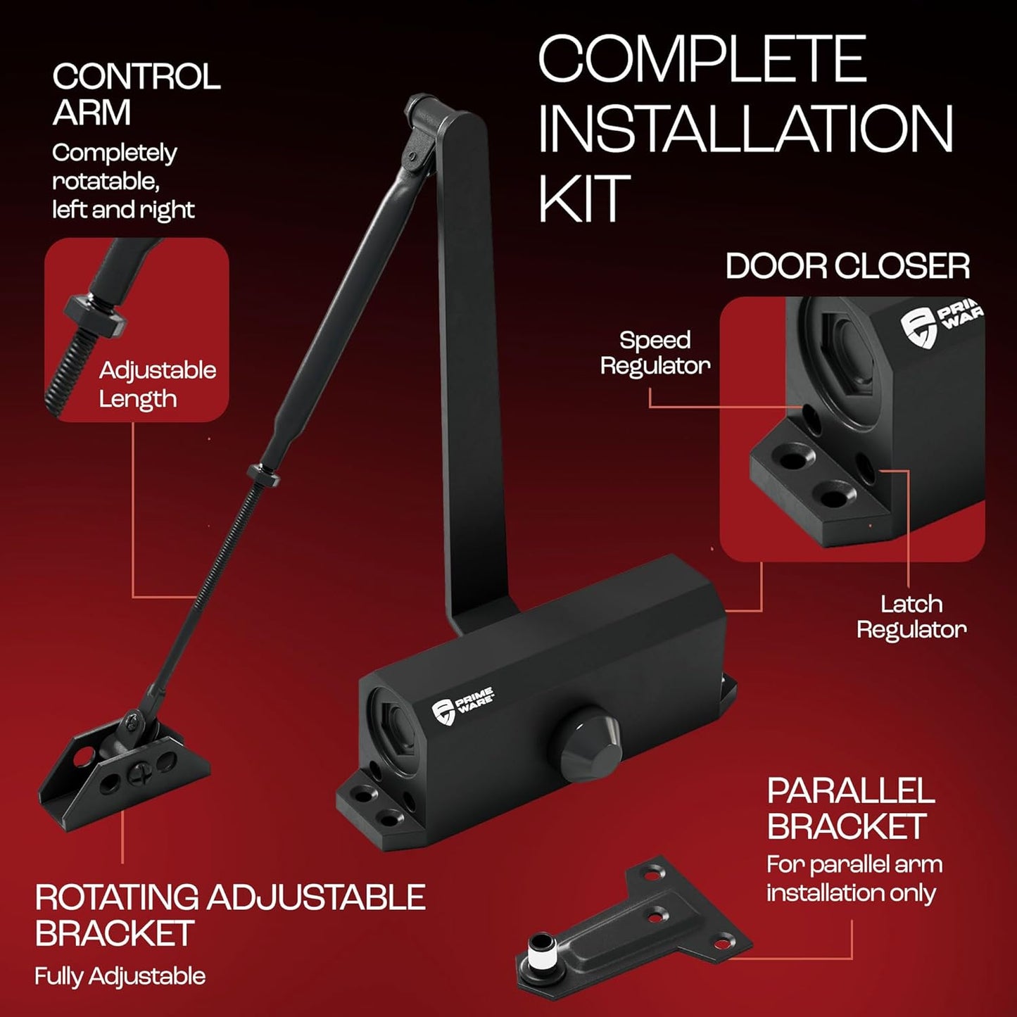 Cierrapuerta ajustable automático, residencial y comercial.