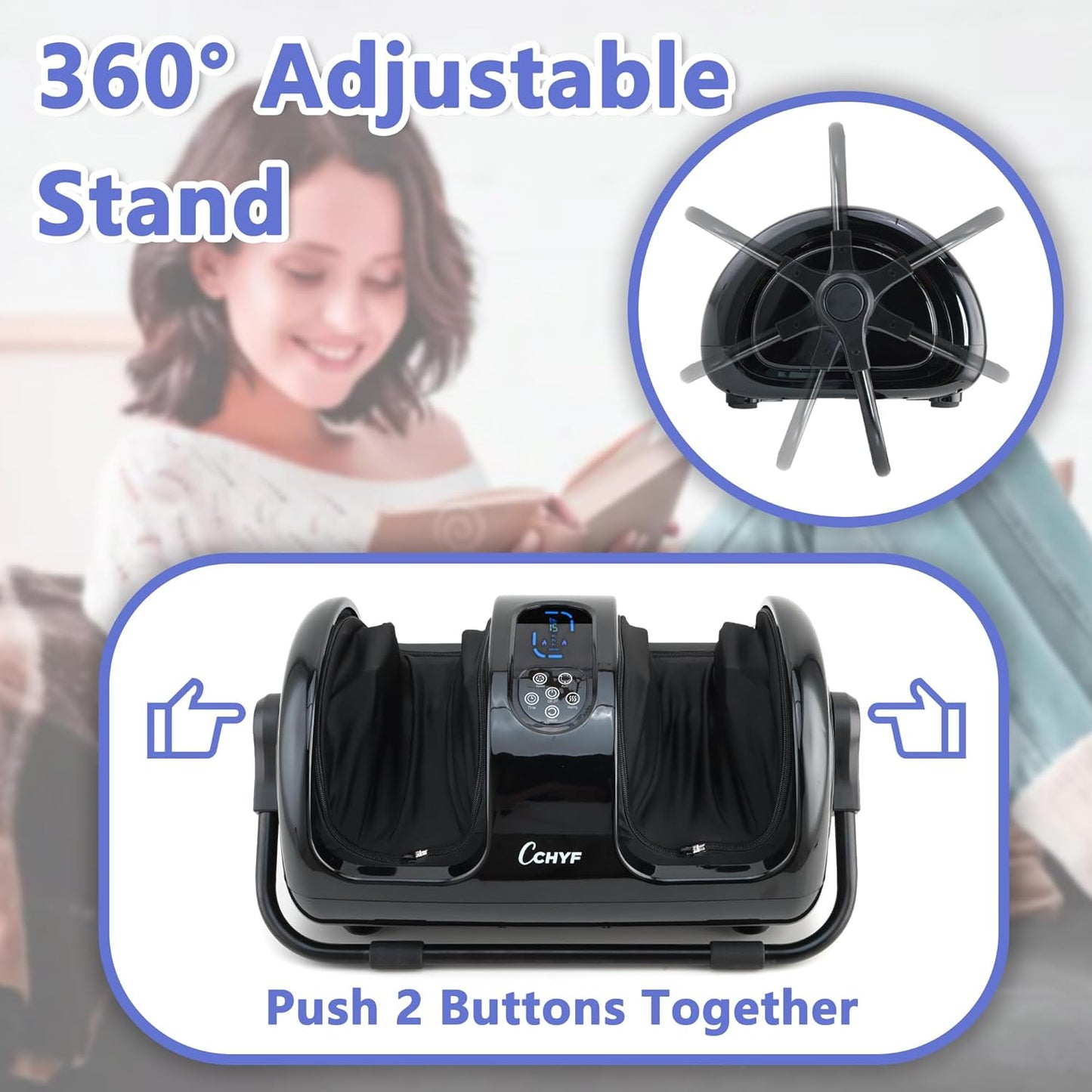 Masajeador de pies Shiatsu con calor, alivio del dolor y terapia de calor.