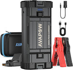 Arrancador de coche Avapow, portátil de 12 V con cables, 4000A.