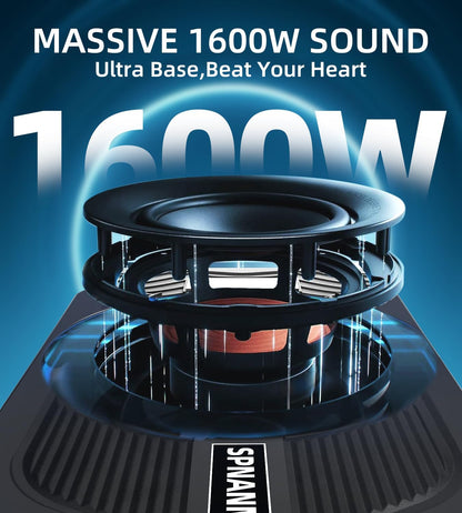Subwoofer y amplificador para automóvil de 1600 W, luz RGB (USADO)