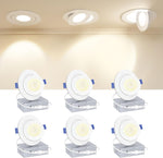 Luces LED Empotrables 4" 9W 5CCT 750LM Cardán  6pz Ozion
