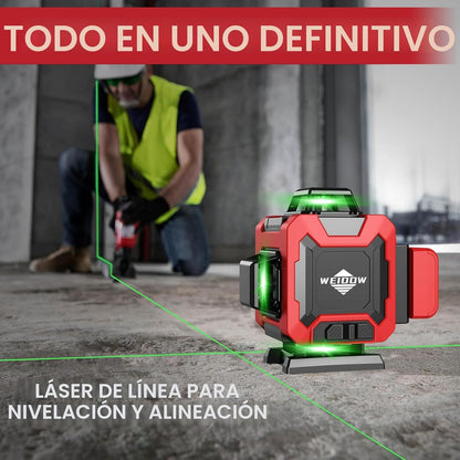 Nivel Láser WEIDDW 4D 360° Autonivelante Con Trípode