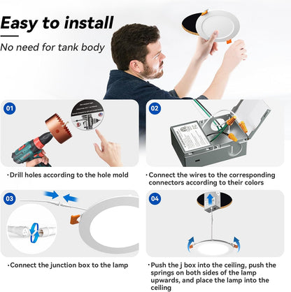 CHARKEE 20 Luces LED Empotrables 6 Pulgadas 5 Tonos