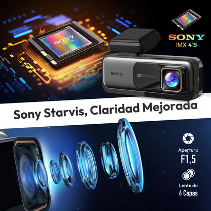Dashcam para Auto Delantera y Trasera, BOTSLAB 4K+2K, (SIN CAJA).