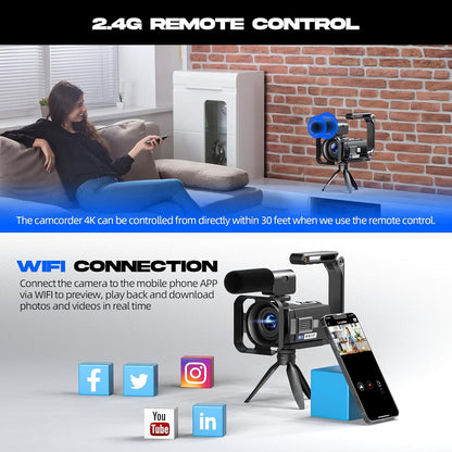Videocámara de Cámara De Video 5K.