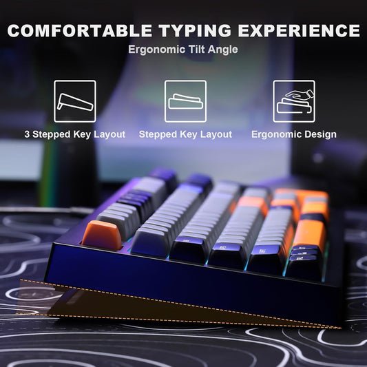 YUNZII D98 - Teclado de membrana para juegos, retroiluminación.