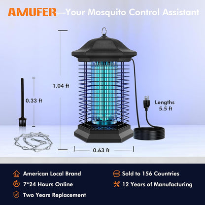 Bug Zapper Amufer eléctrico para interiores y exteriores, 4000 V