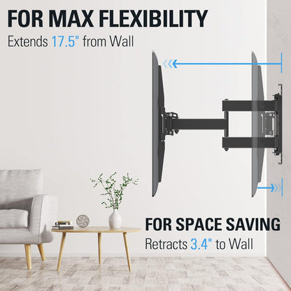 Soporte de pared, televisores de 32 a 65", Mounting Dream, brazo dual.