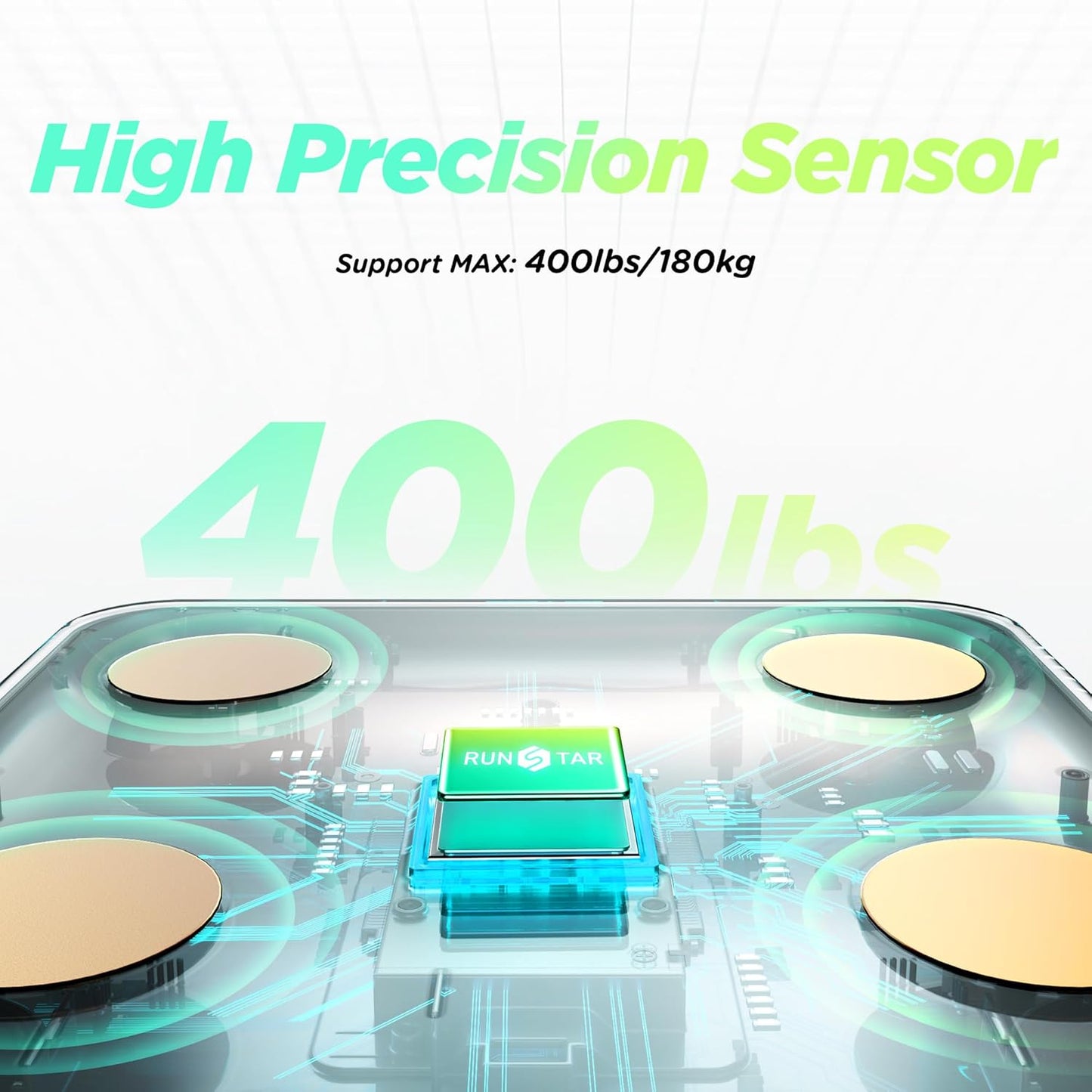 Runstar Báscula inteligente para peso corporal VA 8 en 1