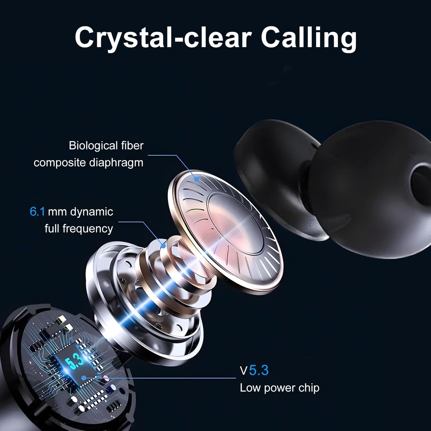 Auricular, inalámbrico, manos libres, cancelación de ruido (USADO).