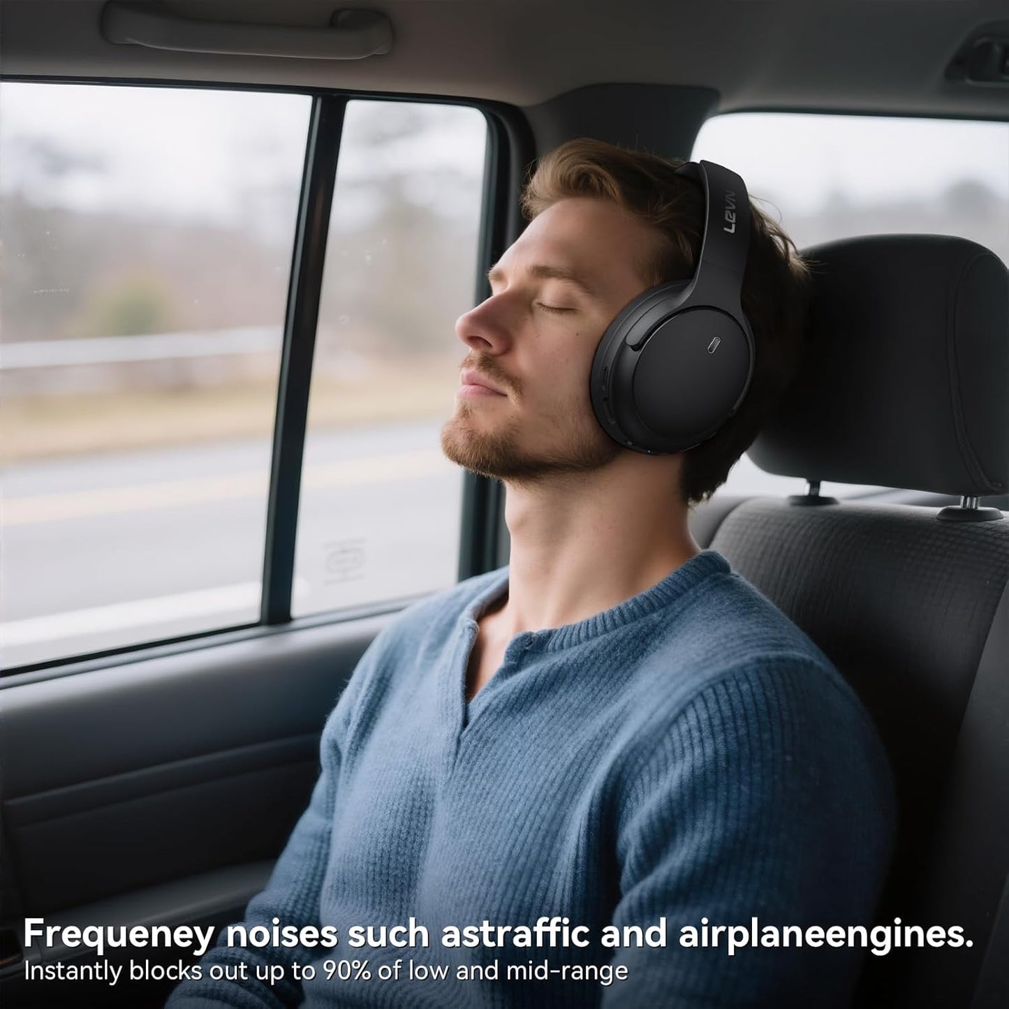 LEVN - Auriculares híbridos con cancelación de ruido, auriculares inalámbricos Bluetooth 5.4.