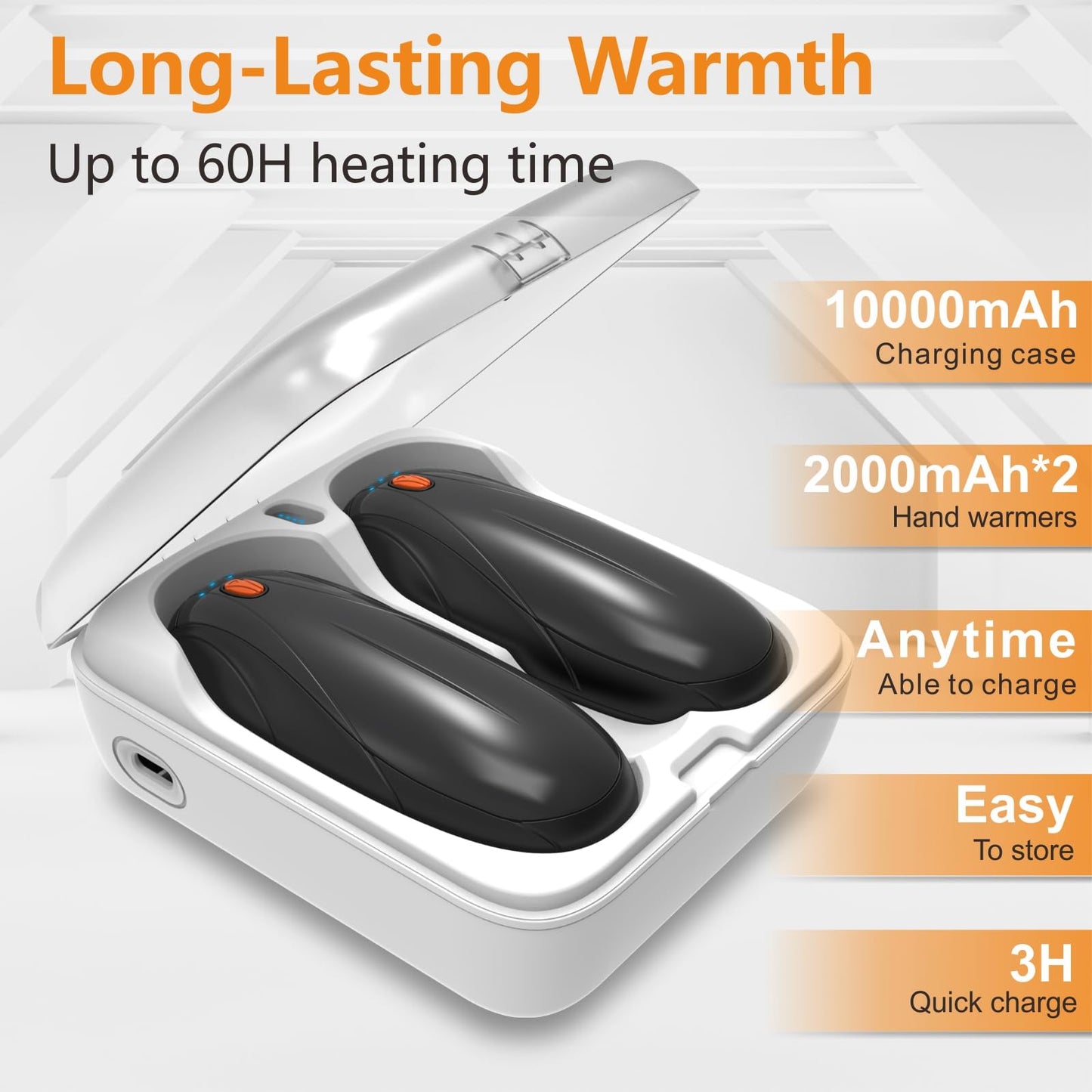 Calentadores de Manos Recargables con Estuche de Carga
