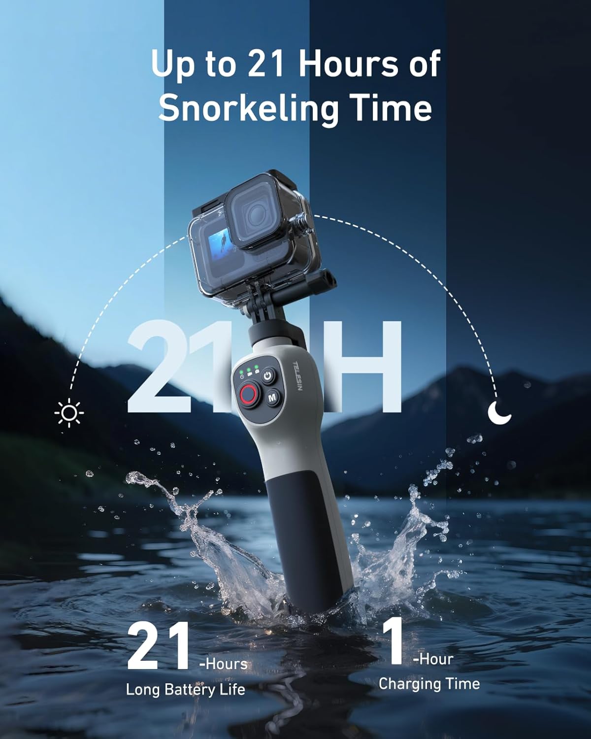 Palo selfie submarino, Bluetooth para GoPro Hero (13-12-11-10-9-8)