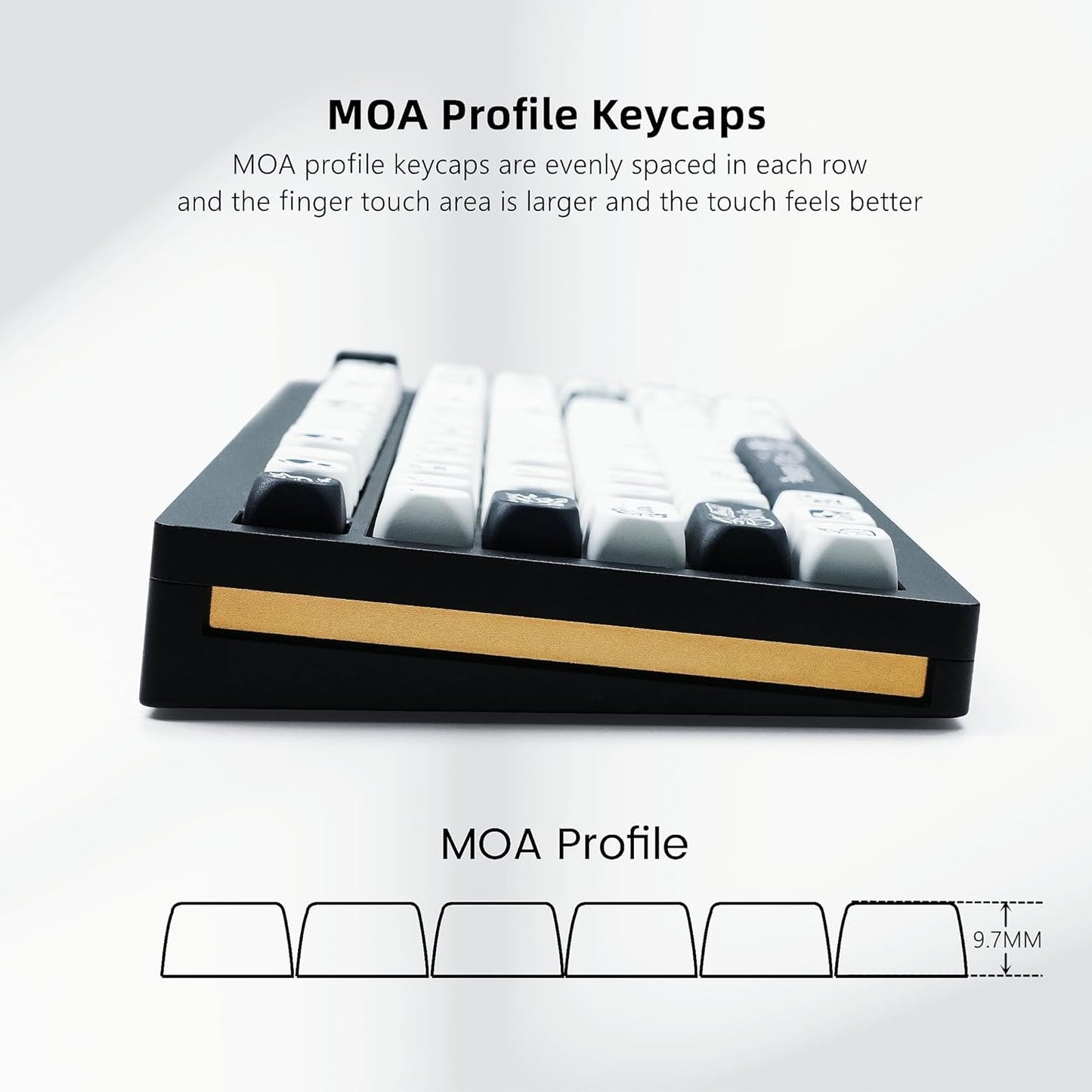 Teclas MOA con sublimación de tinta, PBT 75%, teclado mecánico.