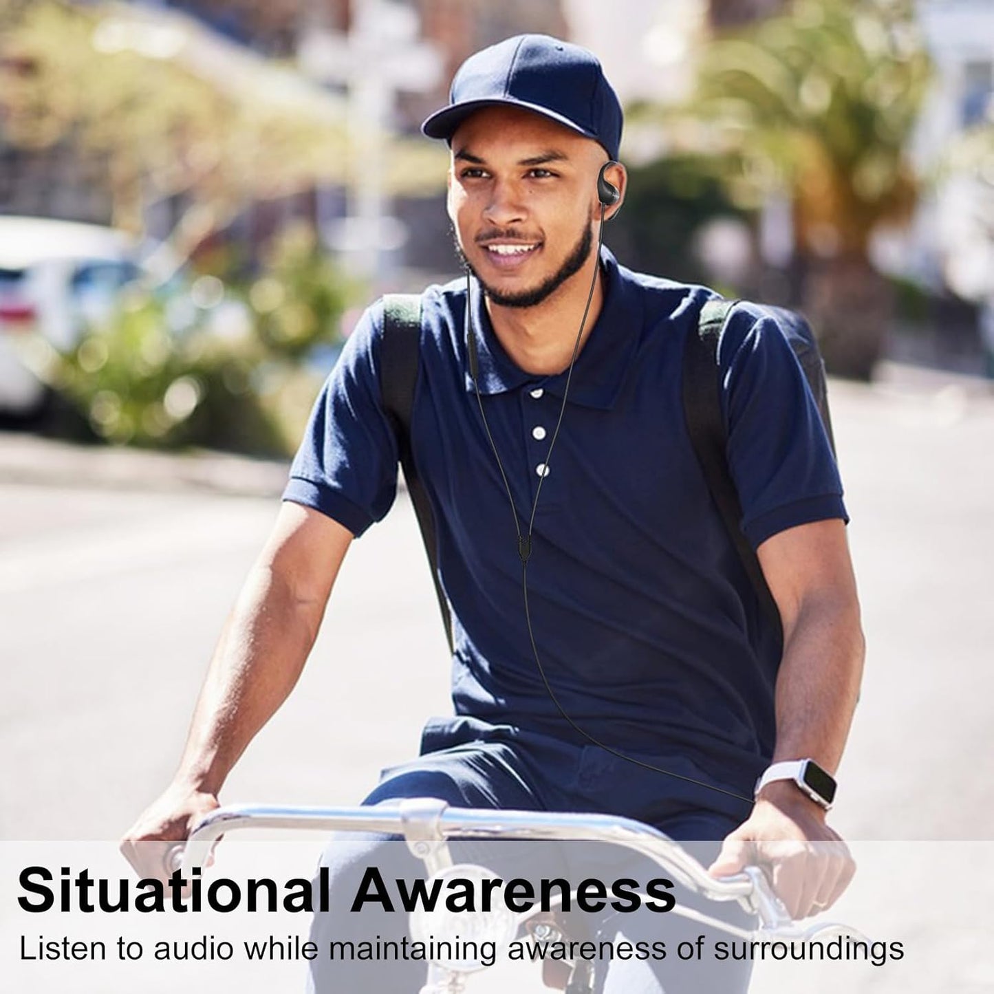 Joysico - Auriculares con cable de oreja abierta con micrófono.