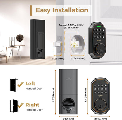 Cerradura Inteligente ARPHA D180W WiFi Alexa Google Assistant