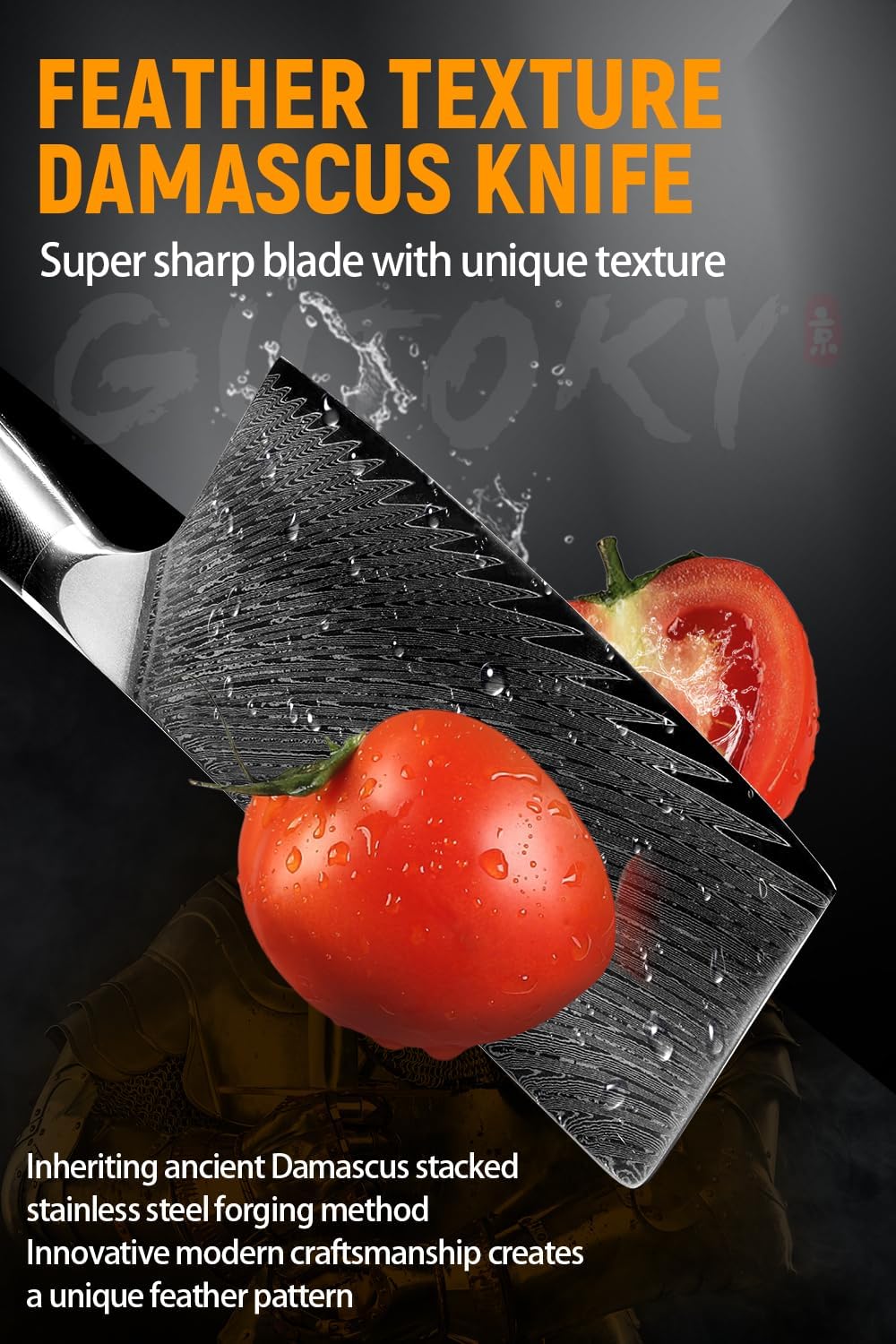 Cuchillo de carnicero japonés afilado, de 7", mango G10, profesional.