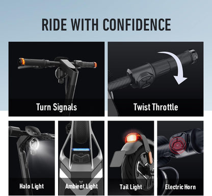 Scooter eléctrico para adultos, fibra de carbono, 31 M, NIU KQi Air.