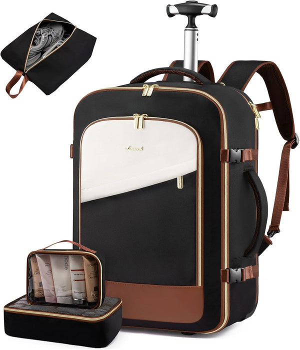 Mochila con ruedas Lovevook, 17"-57 lts, aprobada para debajo del asiento.