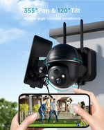 Cámara Solar de Seguridad ZUMIMALL 2K 3MP 360° WiFi 2.4G Inalámbrica