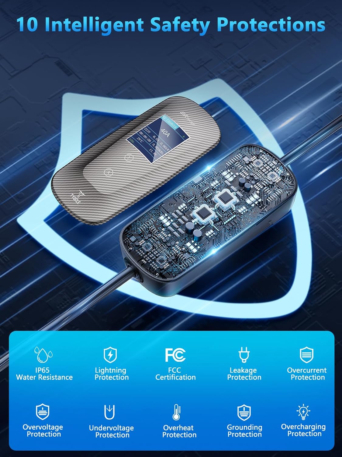 Tyocle Cargador portátil de nivel 2 EV, NEMA 14-50, (USADO).